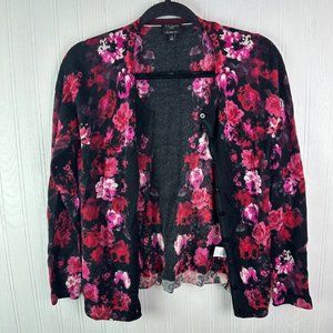 Talbots merino wool sweater cardigan floral print size‎ Small Petite